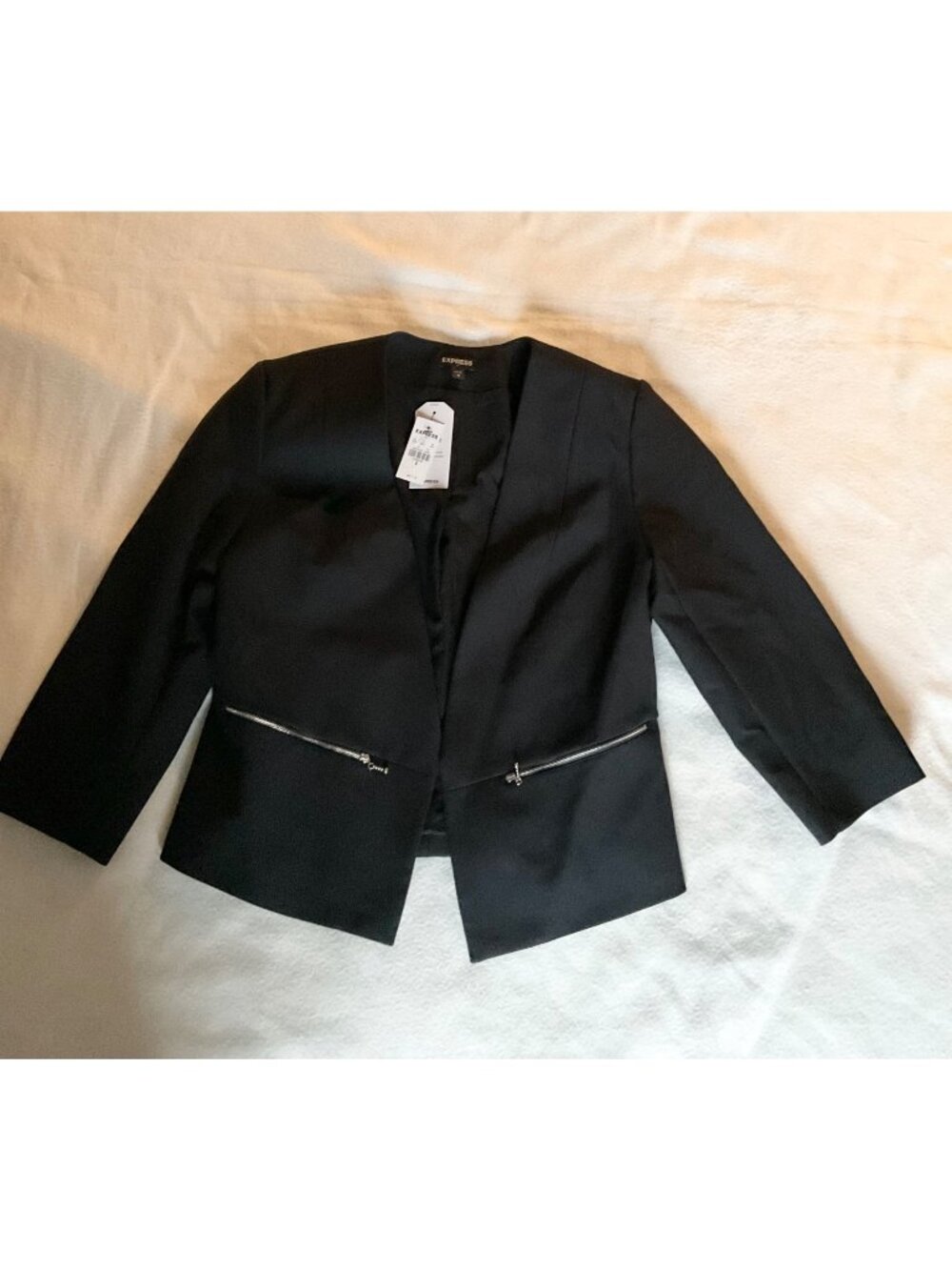 NWT EXPRESS blazer women Washable Black SZ12 US4 bust36